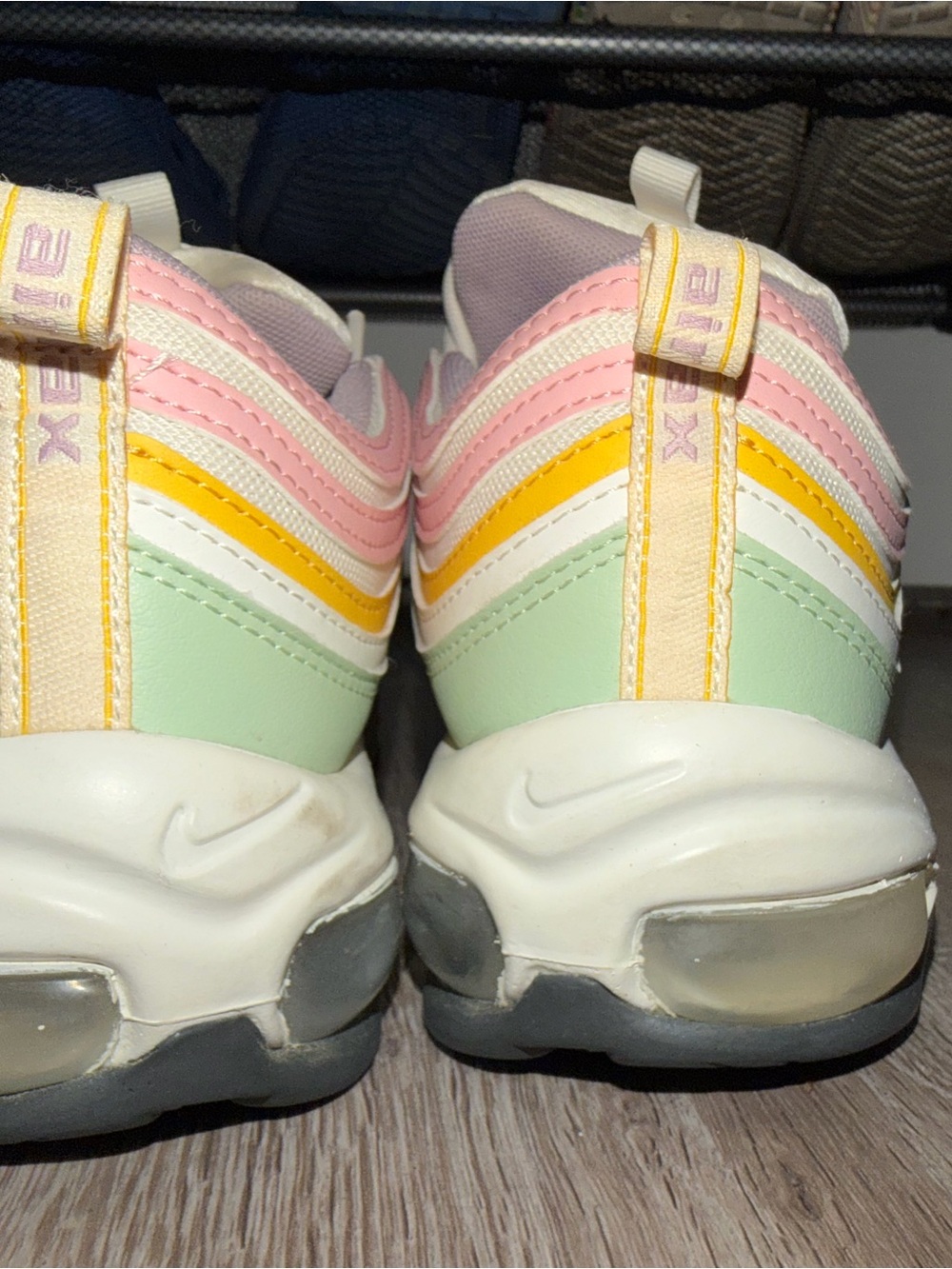 Nike Women’s Air Max 97 Pastel Green with Pink & Yellow Accents - Picture 7 of 8